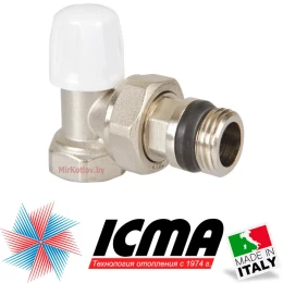 Кран радиаторный угловой 1/2" (обратный) с "антипротечкой" ICMA