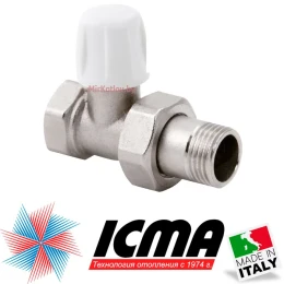Кран радиаторный прямой 1/2" (обратный) ICMA Кран радиаторный прямой 1/2" (обратный) ICMA