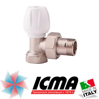 Кран радиаторный угловой 3/4" (подающий) ICMA