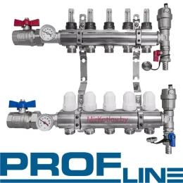 Гребенка (Коллектор) водяного теплого пола PROFLine XF 20135-7 выходов Гребенка (Коллектор) водяного теплого пола PROFLine XF 20135-7 выходов