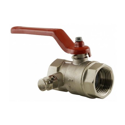 Купить Кран шаровой Itap 115 с заглушкой 1/4 и дренажным вентилем, ВВ 1/2, рычаг 