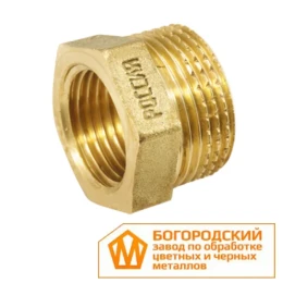 Футорка латунная НР - ВР 1/2" - 3/8" (Богородский завод)