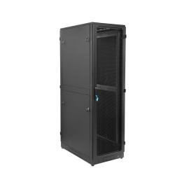 Шкаф серверный напольный 48U (600x1000) дверь перфорированн 2шт цв черн ШТК-М-48.6.10-44АА-9005