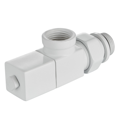 Набор дизайн-вентилей Royal Thermo CUBE, осевой (белый) 1/2" фото 2