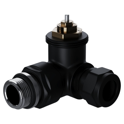 Набор термостатический трехосевой Royal Thermo Design Pro 15мм М30х1,5 (Черный) - гарантия до 5 лет фото 2 Набор термостатический трехосевой Royal Thermo Design Pro 15мм М30х1,5 (Черный) фото 2