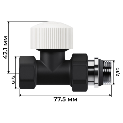 Набор термостатический прямой Royal Thermo Design 1/2"М30х1,5 (Черный) - гарантия до 5 лет фото 3 Набор термостатический прямой Royal Thermo Design 1/2"М30х1,5 (Черный) фото 3