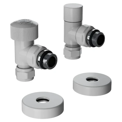 Набор термостатический угловой Royal Thermo Design Pro 15мм М30х1,5 (Белый) Набор термостатический угловой Royal Thermo Design Pro 15мм М30х1,5 (Белый)