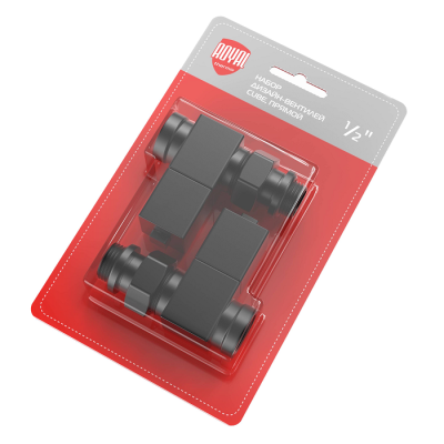 Купить Набор дизайн-вентилей Royal Thermo CUBE, прямой (черный) 1/2" 