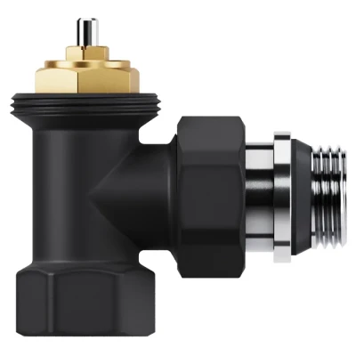 Набор термостатический угловой Royal Thermo Design 1/2"М30х1,5 (Черный)