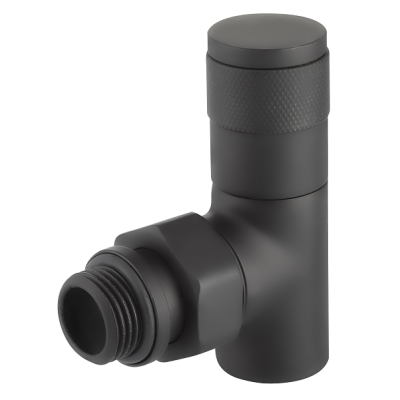 Набор дизайн-вентилей Royal Thermo PIANO, угловой (черный) 1/2" фото 1