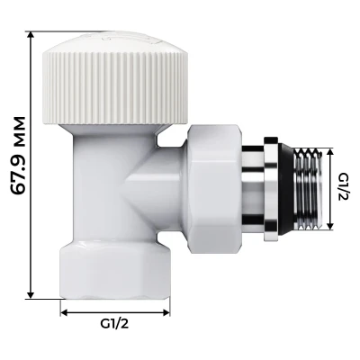 Набор термостатический угловой Royal Thermo Design 1/2"М30х1,5 (Белый) Набор термостатический угловой Royal Thermo Design 1/2"М30х1,5 (Белый)
