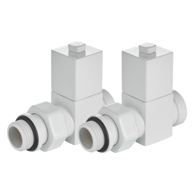 Набор дизайн-вентилей Royal Thermo CUBE, прямой (белый) 1/2" фото 3