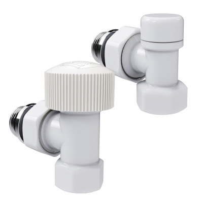 Набор термостатический угловой Royal Thermo Design 1/2"М30х1,5 (Белый) - гарантия до 5 лет фото 1 Набор термостатический угловой Royal Thermo Design 1/2"М30х1,5 (Белый) фото 1