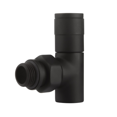 Набор дизайн-вентилей Royal Thermo PIANO, угловой (черный) 1/2" фото 3