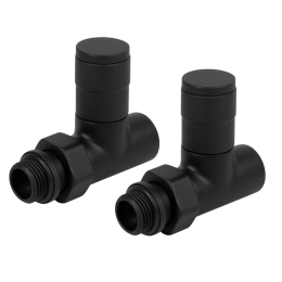 Набор дизайн-вентилей Royal Thermo PIANO, прямой (черный) 1/2"