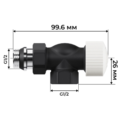 Набор термостатический осевой Royal Thermo Design 1/2"М30х1,5 (Черный) - гарантия до 5 лет фото 3 Набор термостатический осевой Royal Thermo Design 1/2"М30х1,5 (Черный) фото 3