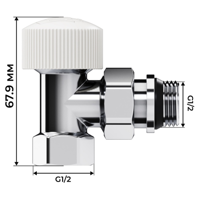 Набор термостатический угловой Royal Thermo Design 1/2"М30х1,5 (Хром) - гарантия до 5 лет фото 3 Набор термостатический угловой Royal Thermo Design 1/2"М30х1,5 (Хром) фото 3