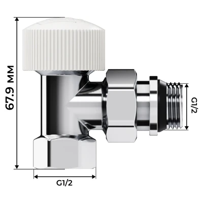 Набор термостатический угловой Royal Thermo Design 1/2"М30х1,5 (Хром) Набор термостатический угловой Royal Thermo Design 1/2"М30х1,5 (Хром)