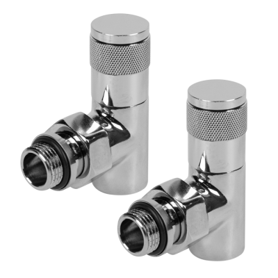 Купить Набор дизайн-вентилей Royal Thermo PIANO, угловой (хром) 1/2" 