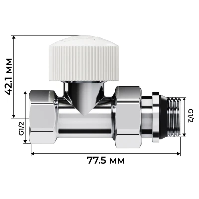 Набор термостатический прямой Royal Thermo Design 1/2"М30х1,5 (Хром) Набор термостатический прямой Royal Thermo Design 1/2"М30х1,5 (Хром)