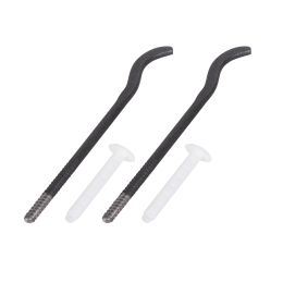 Комплект плоских кронштейнов Royal Thermo с дюбелями 7,2х170мм, черные RT06-01