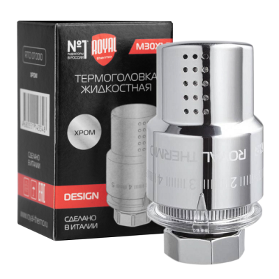Купить Термоголовка жидкостная Royal Thermo Design М30х1,5 (хром) RTO 07.0010 