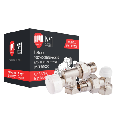Купить Набор термостатический для радиатора осевой Royal Thermo 1/2" М30х1,5 (RTE 07.011) 