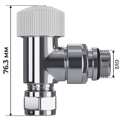 Набор термостатический угловой Royal Thermo Design Pro 15мм М30х1,5 (Хром) - гарантия до 5 лет фото 3 Набор термостатический угловой Royal Thermo Design Pro 15мм М30х1,5 (Хром) фото 3