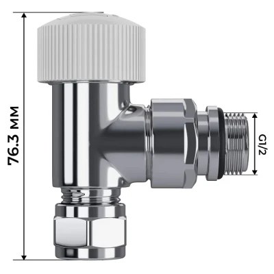 Набор термостатический угловой Royal Thermo Design Pro 15мм М30х1,5 (Хром) Набор термостатический угловой Royal Thermo Design Pro 15мм М30х1,5 (Хром)