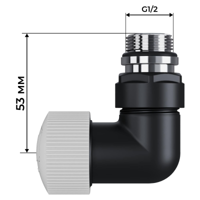 Набор термостатический трехосевой Royal Thermo Design Pro 15мм М30х1,5 (Черный) - гарантия до 5 лет фото 3 Набор термостатический трехосевой Royal Thermo Design Pro 15мм М30х1,5 (Черный) фото 3