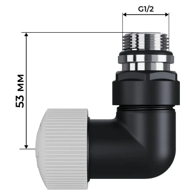 Набор термостатический трехосевой Royal Thermo Design Pro 15мм М30х1,5 (Черный)