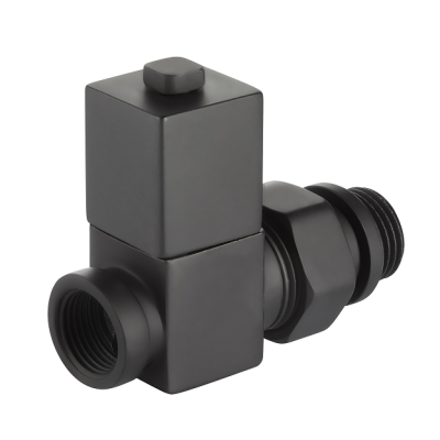 Набор дизайн-вентилей Royal Thermo CUBE, прямой (черный) 1/2" фото 4