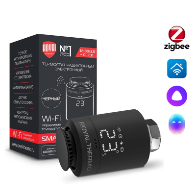 Купить Термостат радиаторный электронный Royal Thermo Smart Heat, черный 