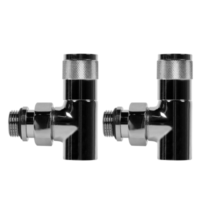 Набор дизайн-вентилей Royal Thermo PIANO, угловой (хром) 1/2" фото 2