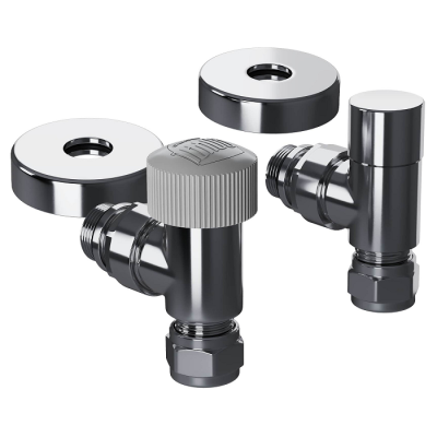 Набор термостатический угловой Royal Thermo Design Pro 15мм М30х1,5 (Хром) - гарантия до 5 лет фото 1 Набор термостатический угловой Royal Thermo Design Pro 15мм М30х1,5 (Хром) фото 1