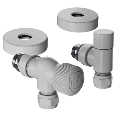 Набор термостатический осевой Royal Thermo Design Pro 15мм М30х1,5 (Белый) фото 1