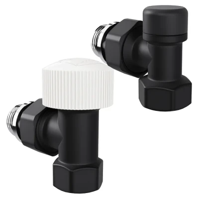 Набор термостатический угловой Royal Thermo Design 1/2"М30х1,5 (Черный)