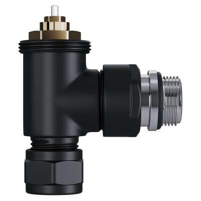 Набор термостатический угловой Royal Thermo Design Pro 15мм М30х1,5 (Черный) - гарантия до 5 лет фото 4 Набор термостатический угловой Royal Thermo Design Pro 15мм М30х1,5 (Черный) фото 4