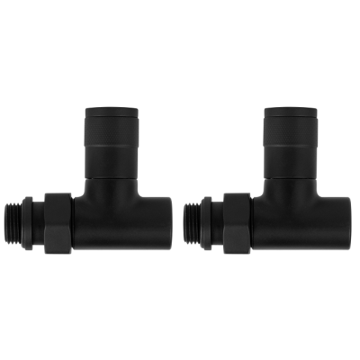 Набор дизайн-вентилей Royal Thermo PIANO, прямой (черный) 1/2" фото 2