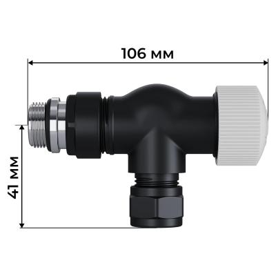 Набор термостатический осевой Royal Thermo Design Pro 15мм М30х1,5 (Черный) фото 3