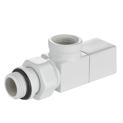 Набор дизайн-вентилей Royal Thermo CUBE, осевой (белый) 1/2" фото 1