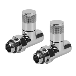 Набор дизайн-вентилей Royal Thermo PIANO, прямой (хром) 1/2"