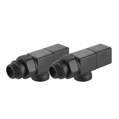 Набор дизайн-вентилей Royal Thermo CUBE, осевой (черный) 1/2" фото 3