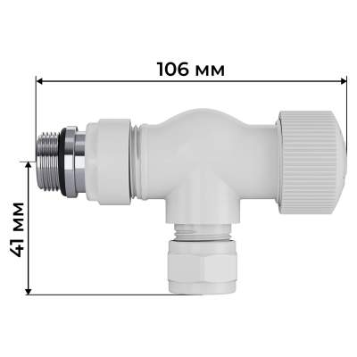 Набор термостатический осевой Royal Thermo Design Pro 15мм М30х1,5 (Белый) фото 3