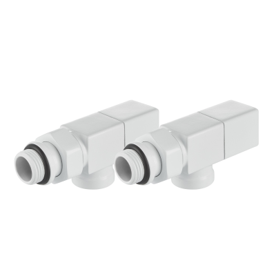 Набор дизайн-вентилей Royal Thermo CUBE, осевой (белый) 1/2" фото 3