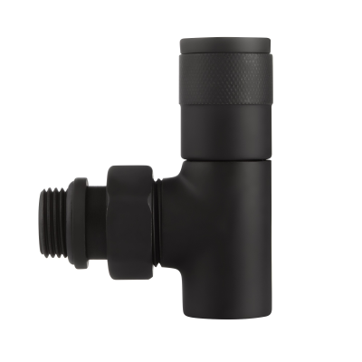 Набор дизайн-вентилей Royal Thermo PIANO, угловой (черный) 1/2" фото 4