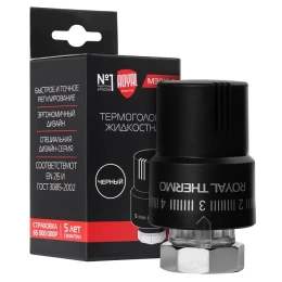 Термоголовка жидкостная Royal Thermo М30х1,5 (черный) RTO 08.03 Термоголовка жидкостная Royal Thermo М30х1,5 (черный) RTO 08.03