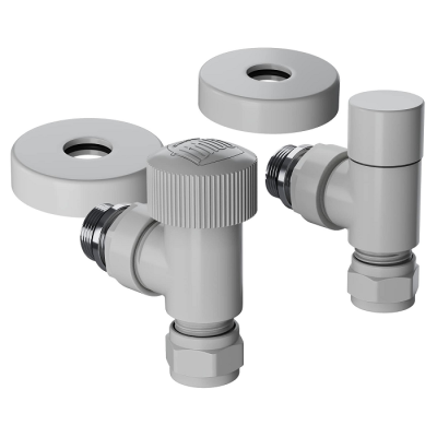 Набор термостатический угловой Royal Thermo Design Pro 15мм М30х1,5 (Белый) - гарантия до 5 лет фото 1 Набор термостатический угловой Royal Thermo Design Pro 15мм М30х1,5 (Белый) фото 1