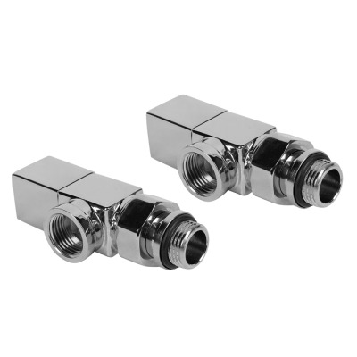 Набор дизайн-вентилей Royal Thermo CUBE, осевой (хром) 1/2" фото 3