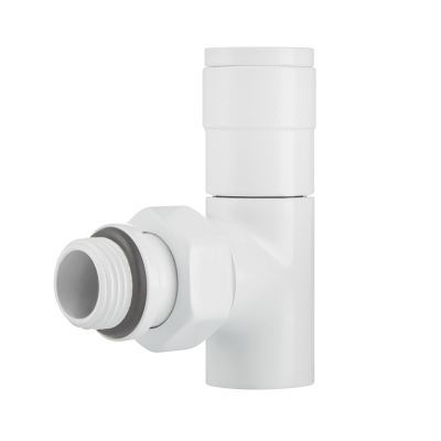 Набор дизайн-вентилей Royal Thermo PIANO, угловой (белый) 1/2" фото 3